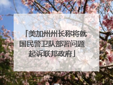 美加州州长称将就国民警卫队部署问题起诉联邦政府